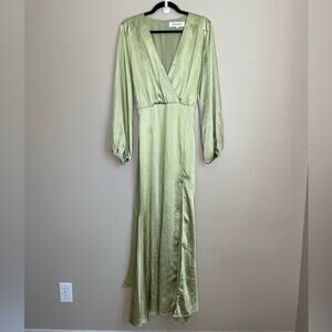ELLIATT Kia Satin Maxi Dress in Avocado Formal Cocktail Women's Size M